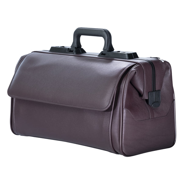 Großformat zwei Vortaschen Leder bordeaux