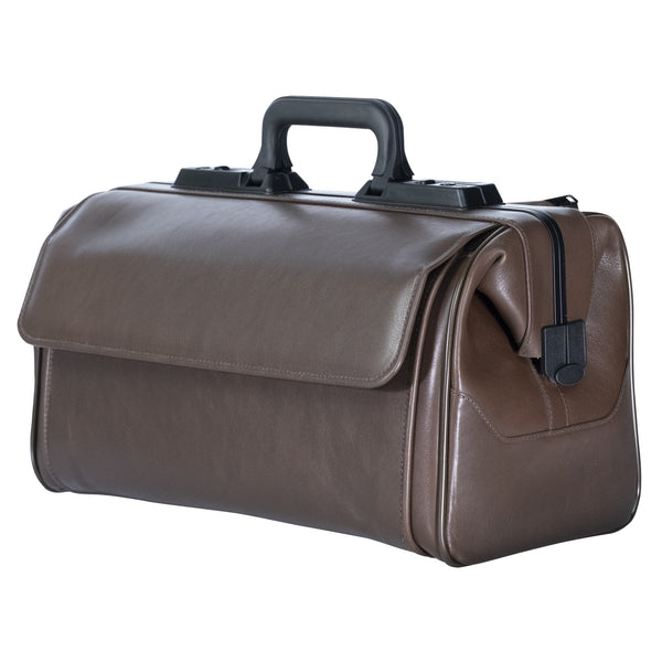 Großformat zwei Vortaschen Leder dunkelbraun