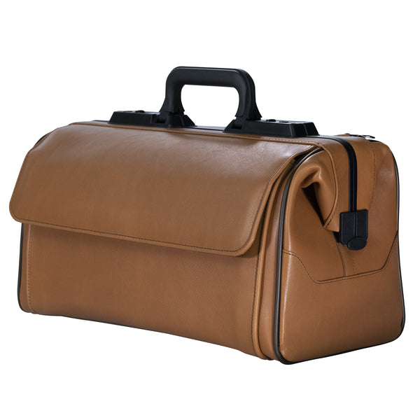 Großformat zwei Vortaschen Leder hellbraun