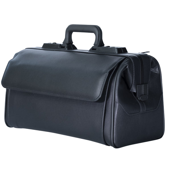 Großformat zwei Vortaschen Leder schwarz